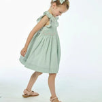 Lolyne Smocked Dress - Mint Linen
