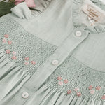 Lolyne Smocked Dress - Mint Linen