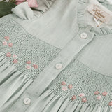 Lolyne Smocked Dress - Mint Linen