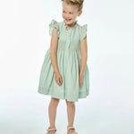 Lolyne Smocked Dress - Mint Linen