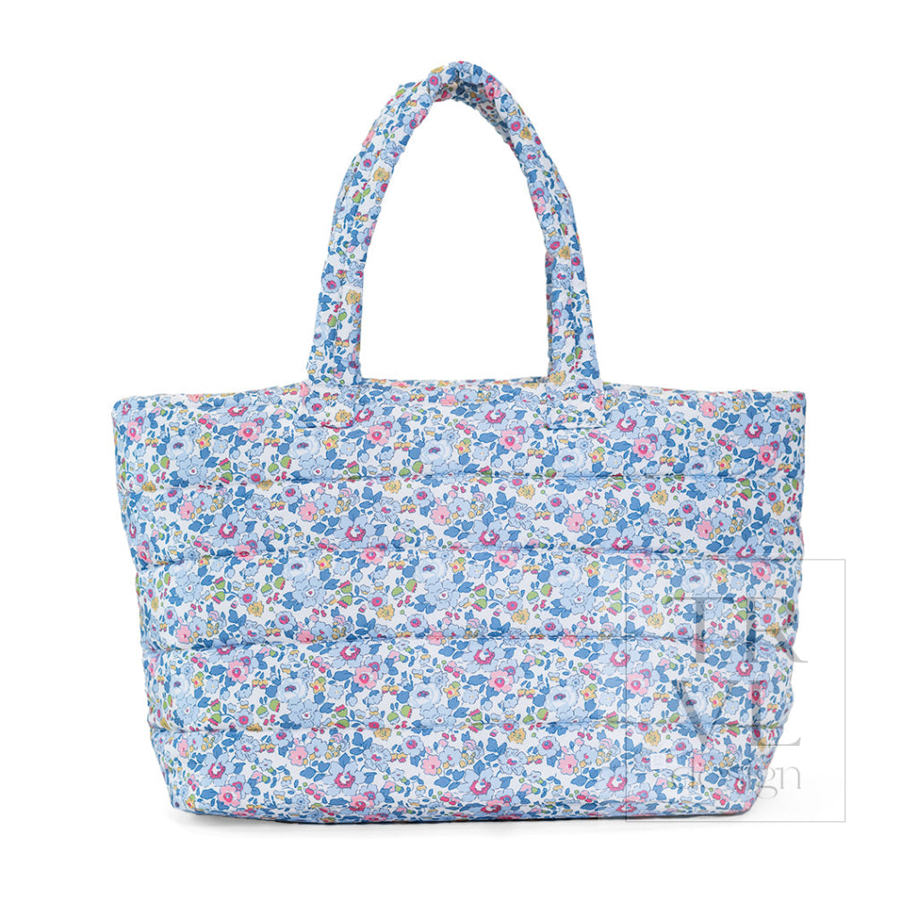 TRVL Luxe Puffer Tote in Bridgehampton Floral, a padded floral print puffer tote