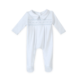 Lizzie and Landon's Classics Light Blue Smocked Collared Footie