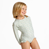Girls Sea Marsh Floral Rashguard One Piece