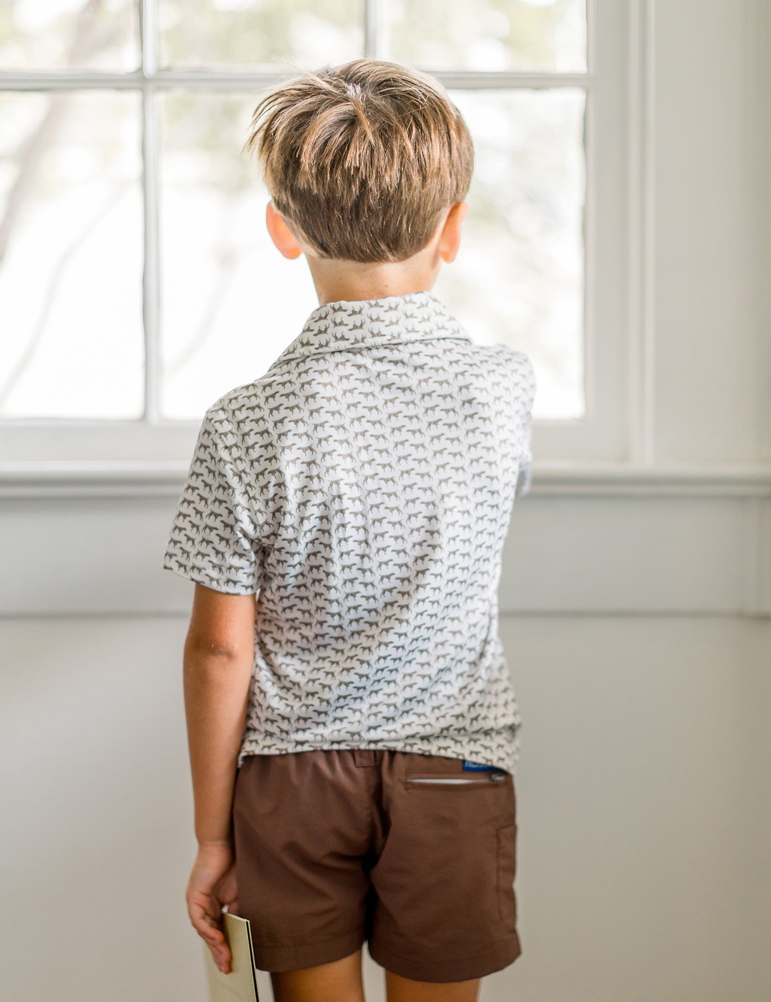 Properly Tied boys Inlet polo in Pointer print, alternate view