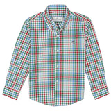Properly Tied baby Seasonal Sportshirt in Jolly, red, green and aqua multi-check button-down