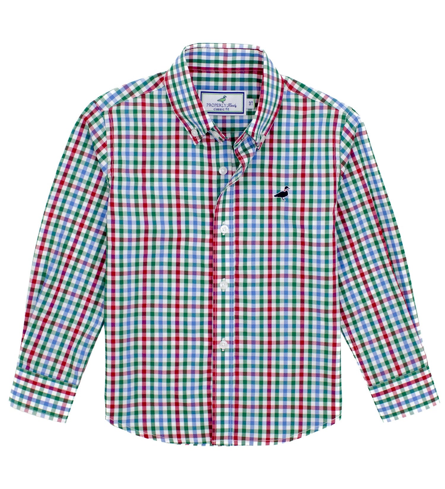 Properly Tied boys Seasonal Sportshirt in Jolly, red, green and aqua multi-check button-down