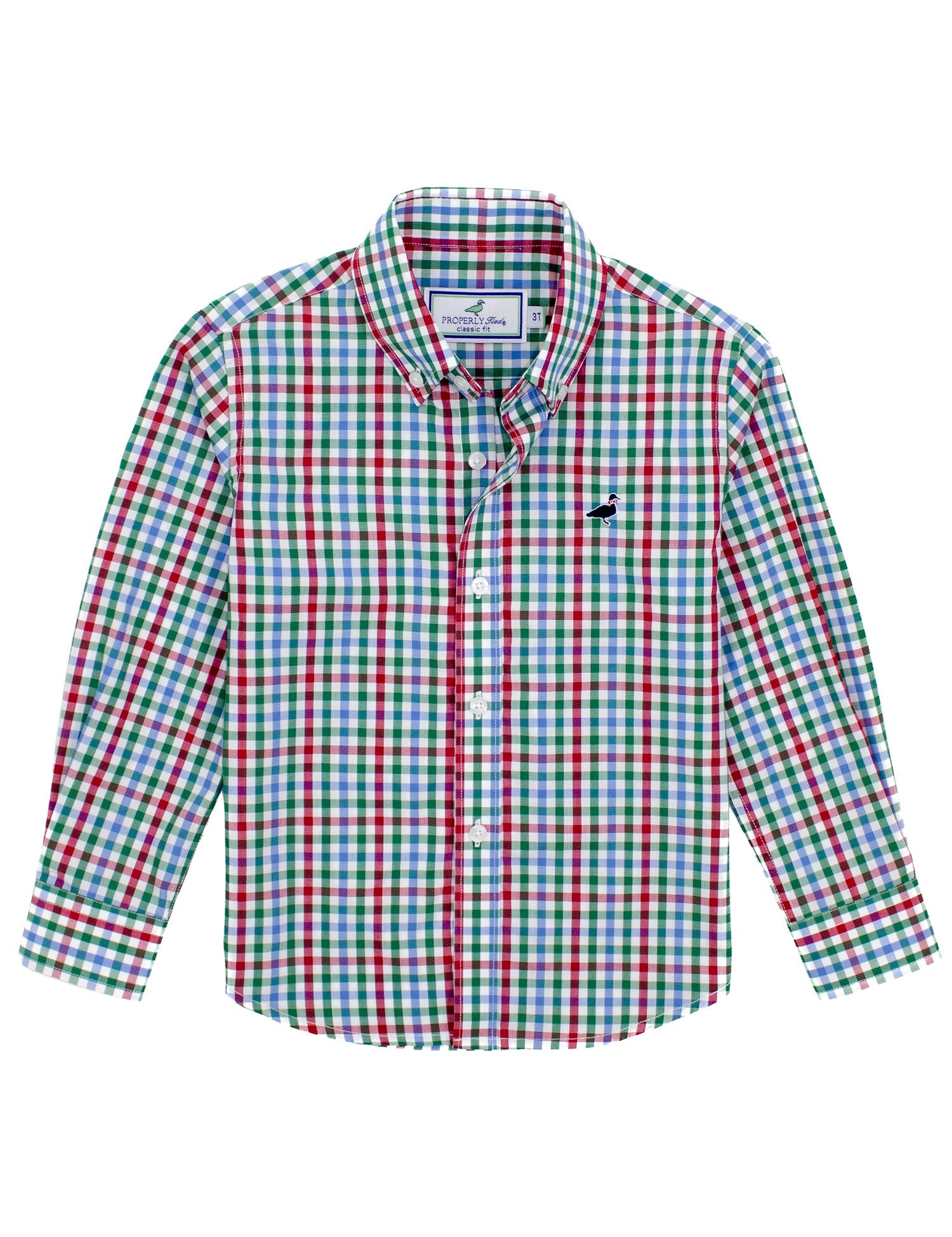 Properly Tied boys Seasonal Sportshirt in Jolly, red, green and aqua multi-check button-down