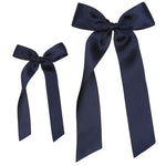Satin Bow Alligator Clip - Midnight Blue