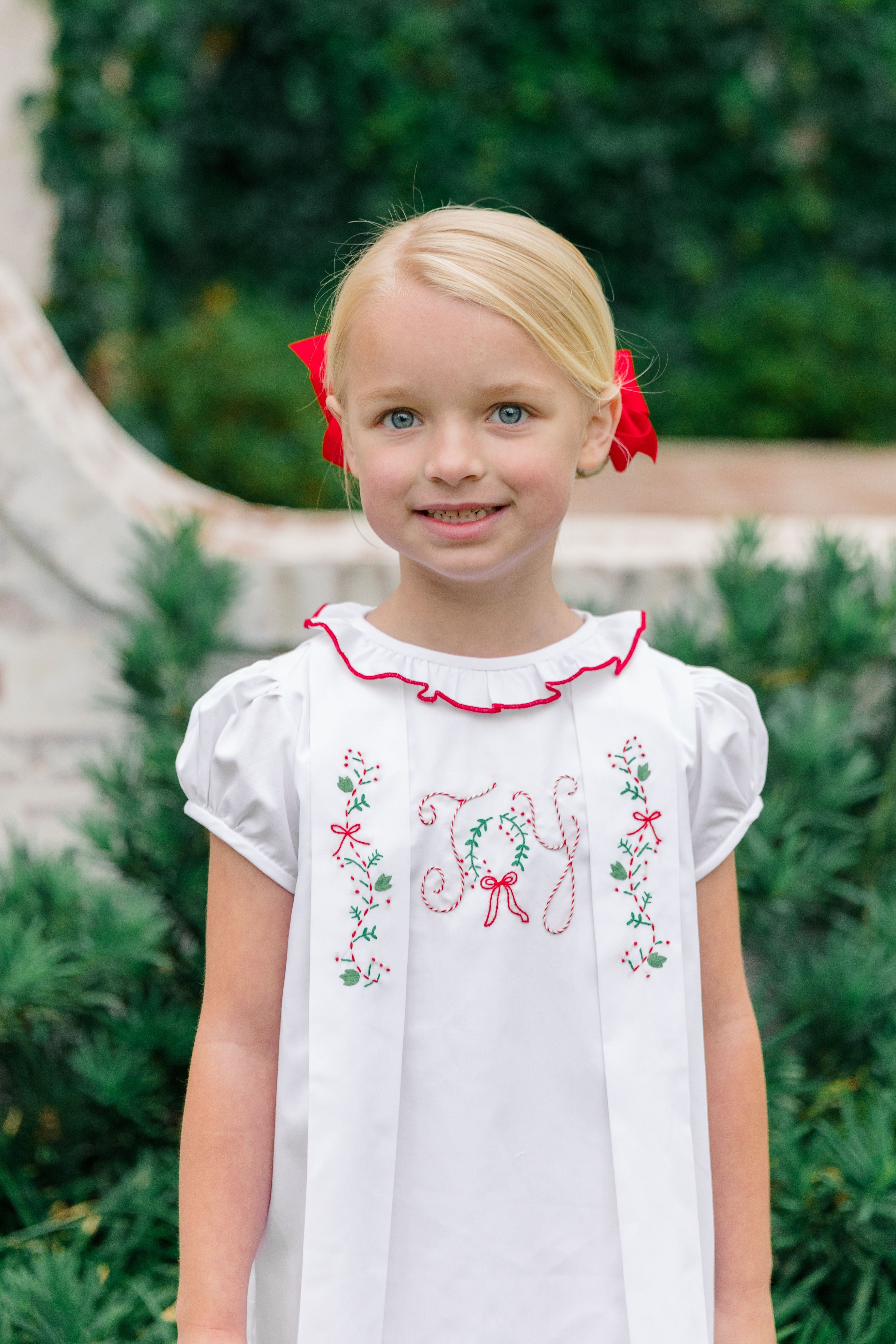 Hand-embroidered detail on The Proper Peony Joyful Dress