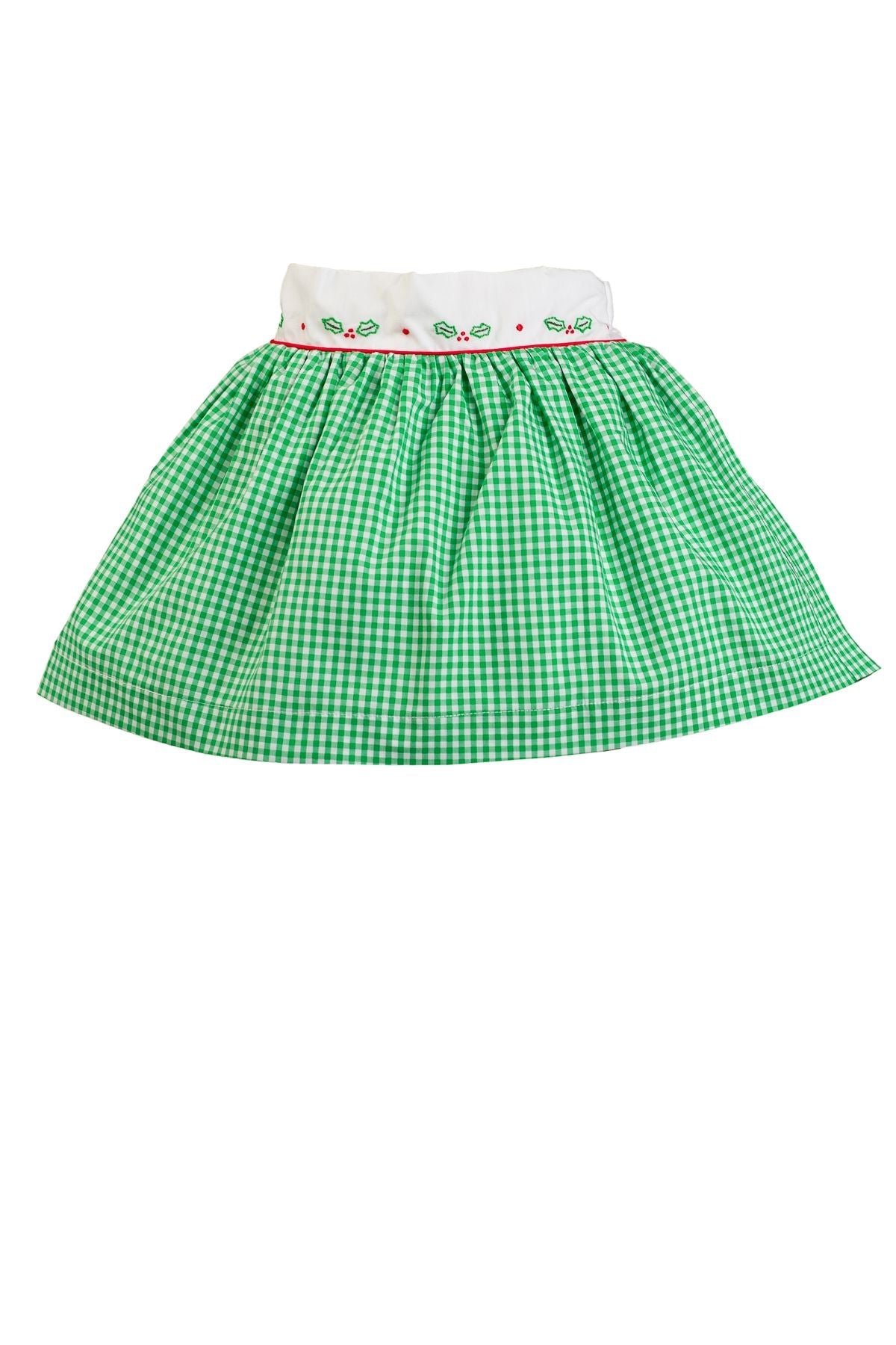 Carol Christmas Skirt by The Proper Peony, green and white gingham holiday skirt