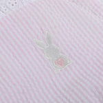 Pink Seersucker Easter Bunny Ruffle Romper
