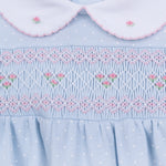 Piper's Classics Light Blue Girl Smocked Bubble