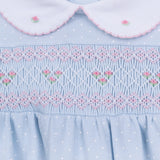 Piper's Classics Light Blue Girl Smocked Bubble