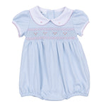 Piper's Classics Light Blue Girl Smocked Bubble
