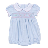 Piper's Classics Light Blue Girl Smocked Bubble