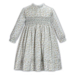 Smocked Floral Dress - Sage/Gold