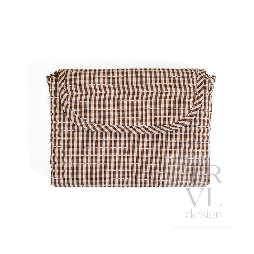 QUILTED CHANGING MAT - Gingham Coco