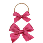 Satin Bow Alligator Clip - Peony