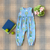 Sleeveless Rebecca Romper-Pima Topiaries and Tangerines