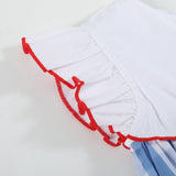 Red, White and Blue Flutter Romper