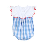 Red, White and Blue Flutter Romper