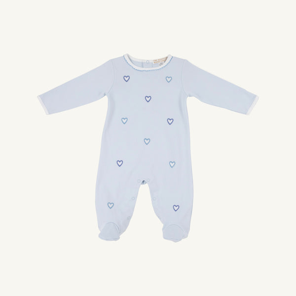 Rock Me Romper- Embr Buckhead Blue Hearts