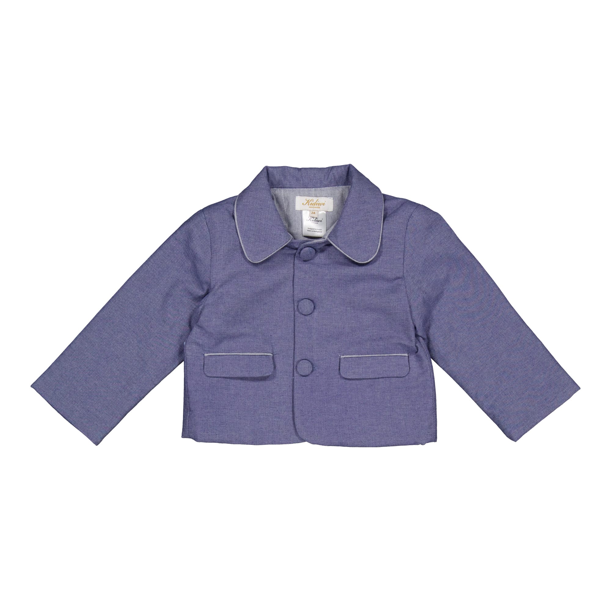 Kidiwi Sami jacket in blue denim herringbone