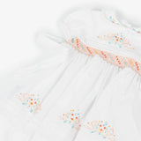 Sarah Louise White Cotton Hand-Smocked Dress