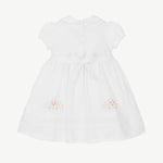 Sarah Louise White Cotton Hand-Smocked Dress