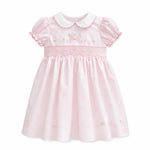 Sarah Louise Pink Smocked Dress with Floral and Bow Details