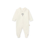 Air Balloon Velour Footie - Ivory