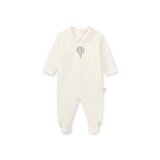 Air Balloon Velour Footie - Ivory
