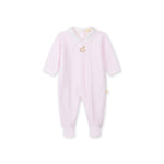 Rocking Horse Velour Footie - Pink