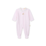 Rocking Horse Velour Footie - Pink
