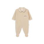 Toadstool Velour Footie (Front Opening) - Taupe