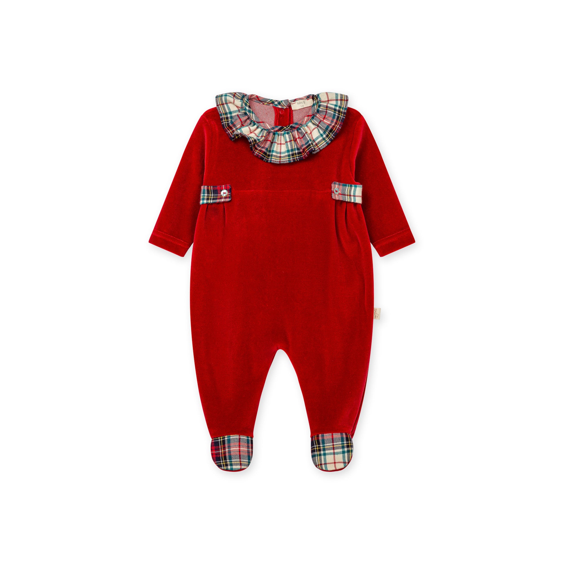 Gingerbread Velour Footie - Red (Girl)