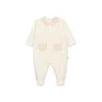 Heather Velour Footie - Ivory