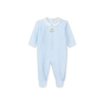 Rocking Horse Velour Footie - Blue