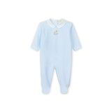 Rocking Horse Velour Footie - Blue