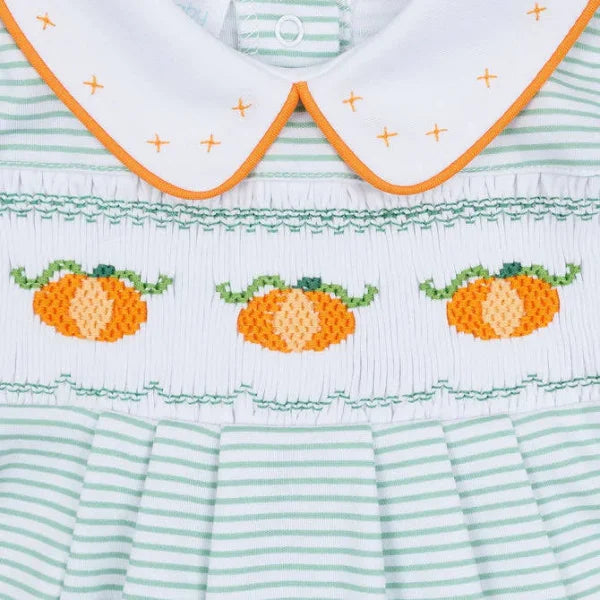 Lil' Pumpkin Classics Celery Smocked Playsuit