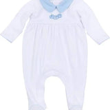 Precious Pumpkins Light Blue Collared Boy Footie