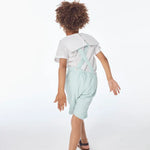 Silene Dungarees - Aqua Seersucker