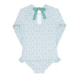 Girls Slate Floral Rashguard One Piece