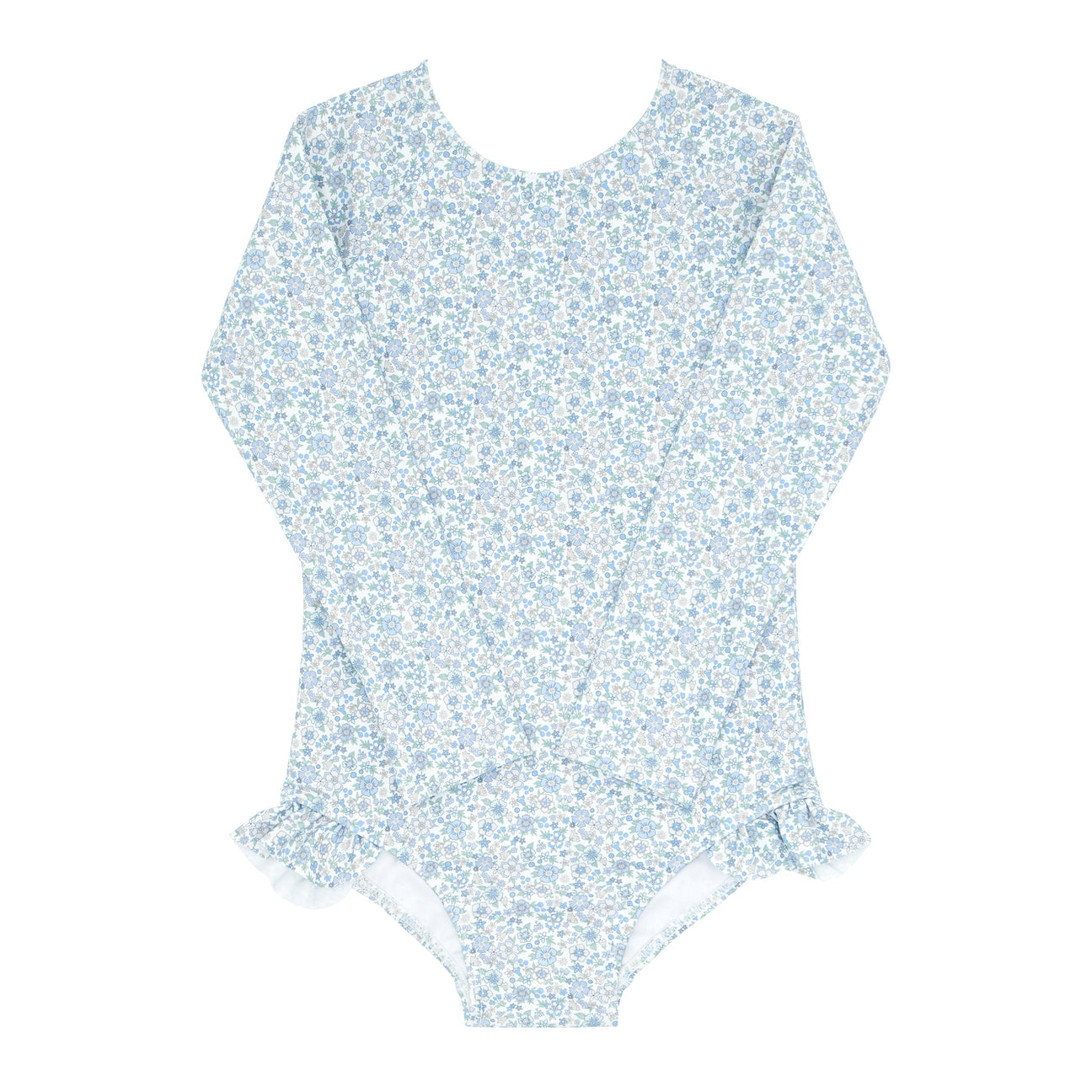 Girls Slate Floral Rashguard One Piece
