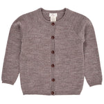 Copenhagen Colors Merino Knitted Cardigan in Natural Melange — soft merino wool button cardigan for kids