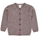 Copenhagen Colors Merino Knitted Cardigan in Natural Melange — soft merino wool button cardigan for kids