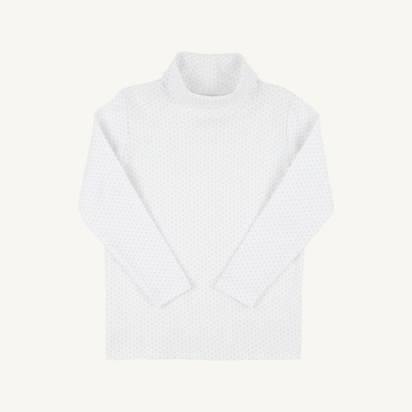 Tatum's Turtleneck and Onesie Neck Snaps - Beale Street Blue Microdot