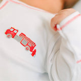 To the Rescue Red Embroidered Footie