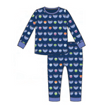 Spin Me Right Round print blue magnetic modal long sleeve pajamas