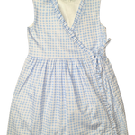 Sleeveless Ruffle Wrap Dress - Patriotic Plaid
